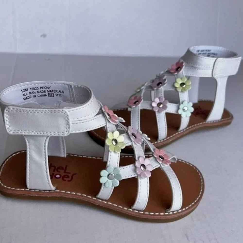Rachel Shoes peony‎ white floral sandals